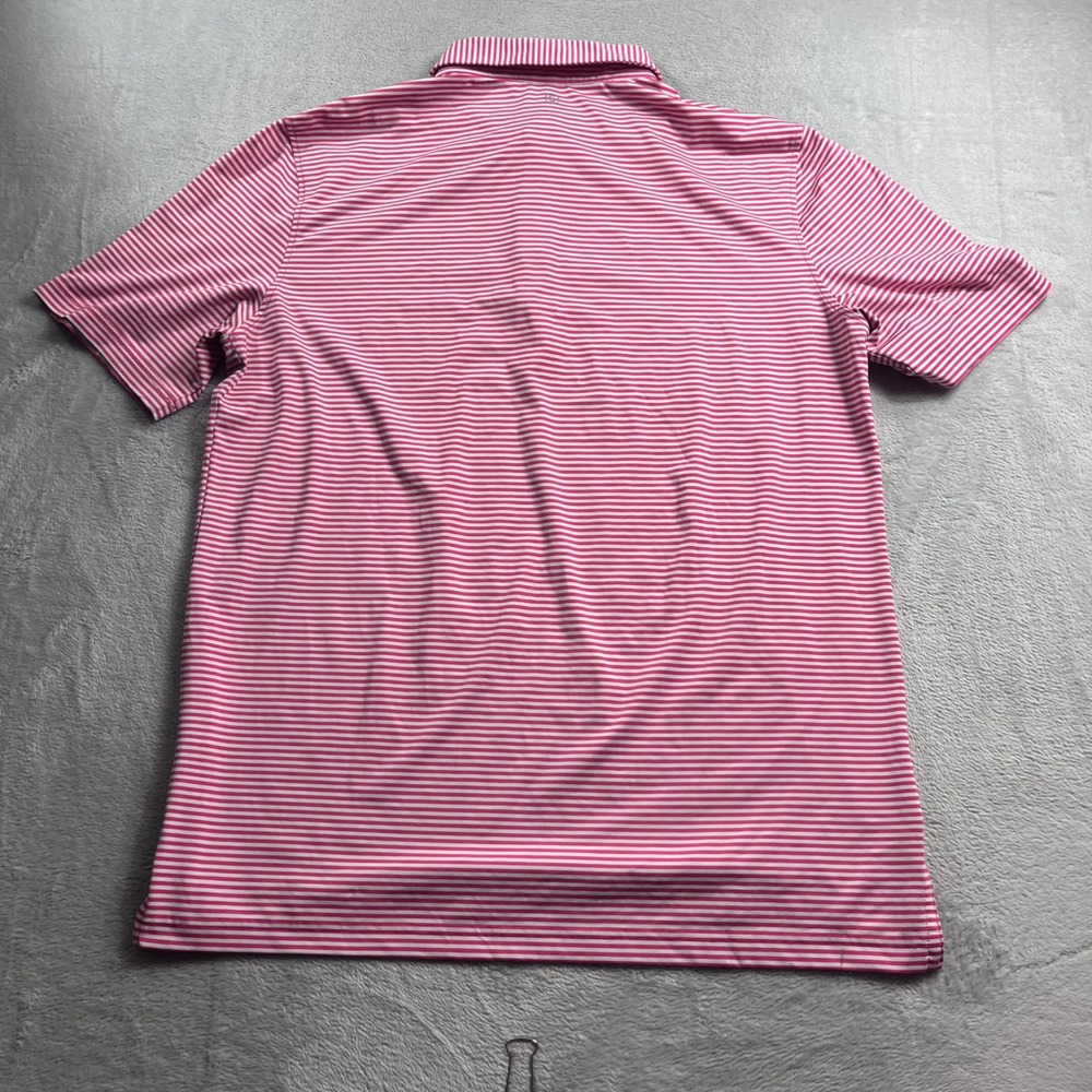 Stitch Golf Mens Large Pink White Striped Performance Polo Shirt Short Sleeve L - Picture 6 of 8